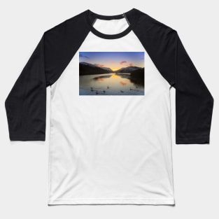 SUNRISE & SWANS - LLYN PADARN Baseball T-Shirt